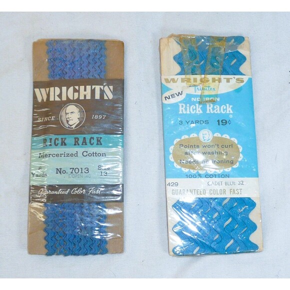 VTG Sewing Notions Lot of 7 - Seam Tape, Rick Rack, Lace Binding, Wrights Talon - Picture 4 of 5